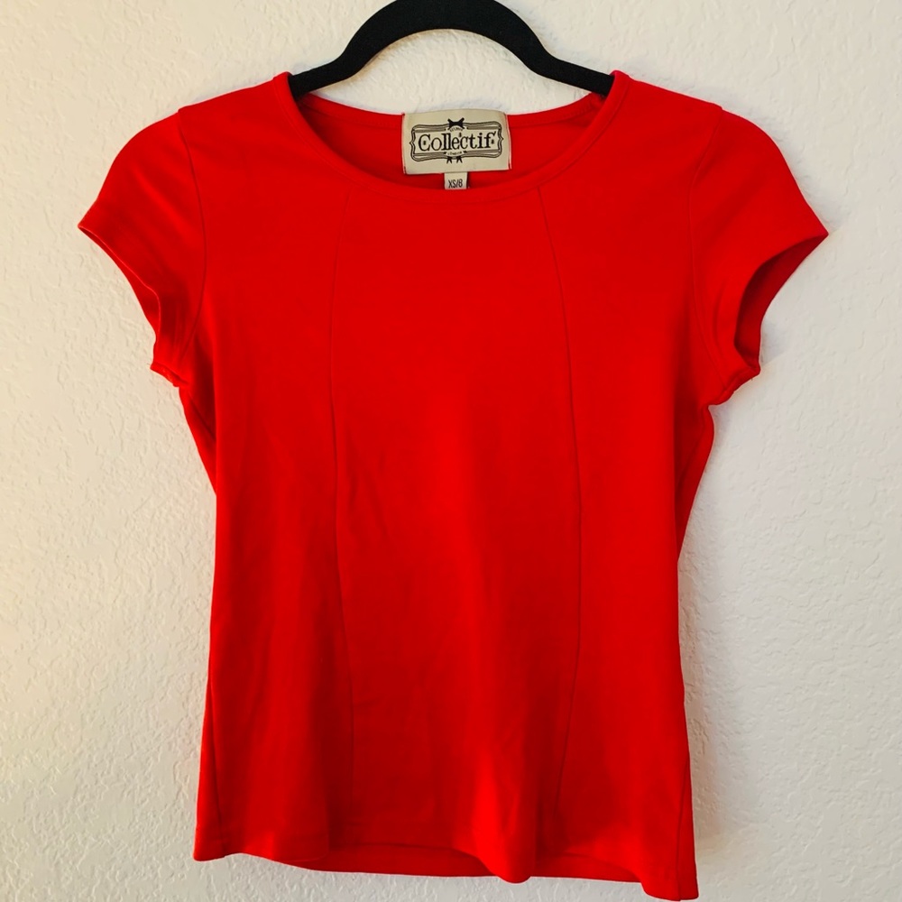 Red short sleeve shirt